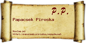 Papacsek Piroska névjegykártya